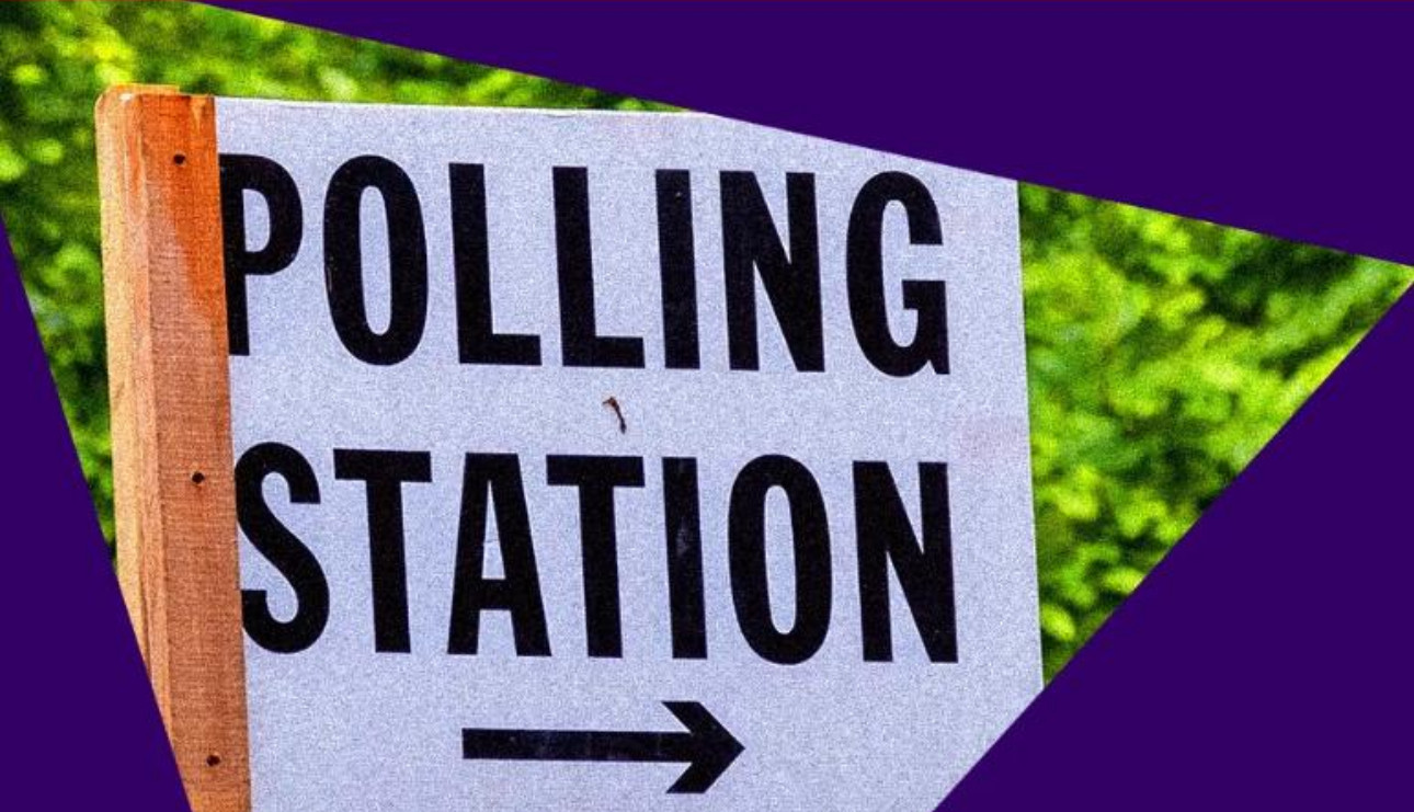 A picture of a polling station notice